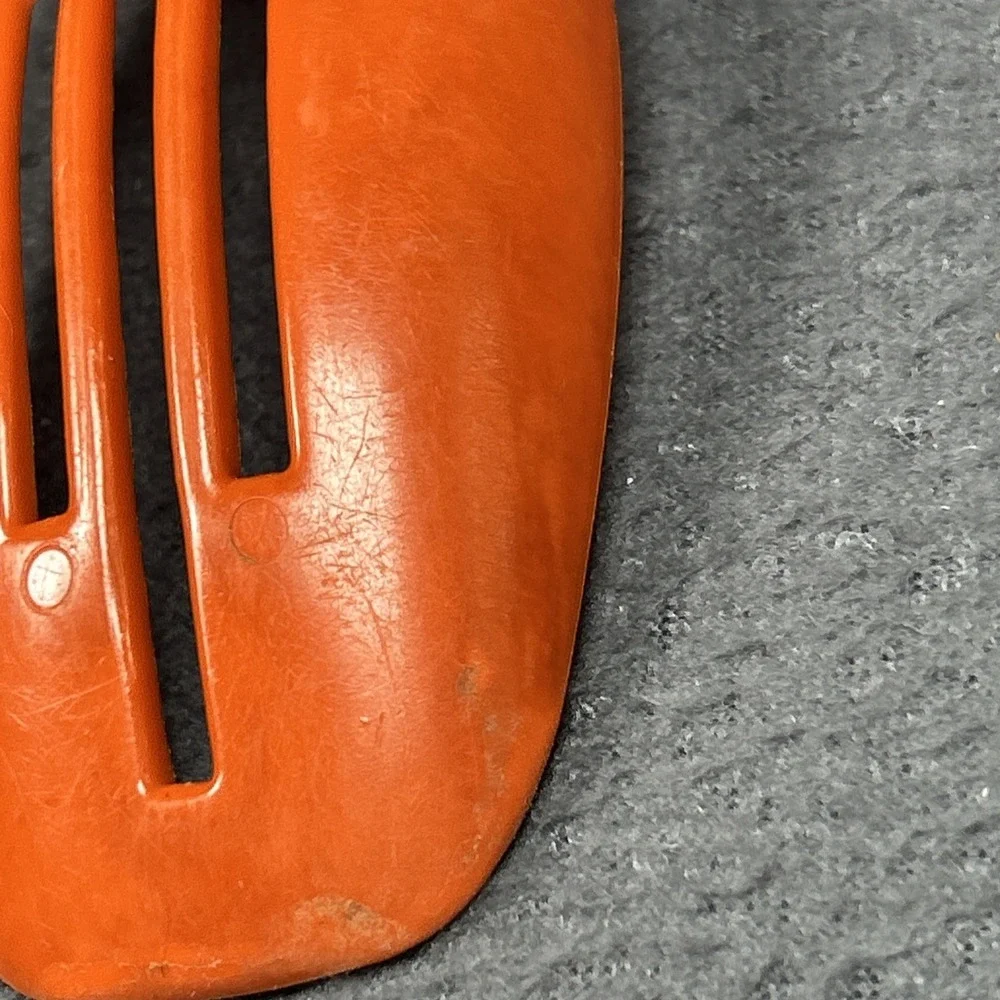 Vintage Foley Orange Plastic Slotted Serving‎ Spoon Mid-Century Kitchenware